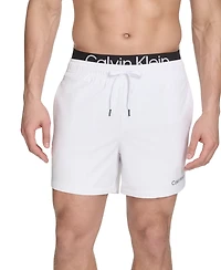 Calvin Klein Men's Logo Elastic Waist Modern Euro 5" Volley Swim Trunks