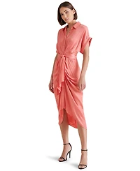 Steve Madden Women's Tori Tie-Front Midi Shirtdress