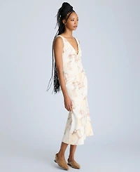 Kenneth Cole Women's Printed Tie-Detail Midi Dress