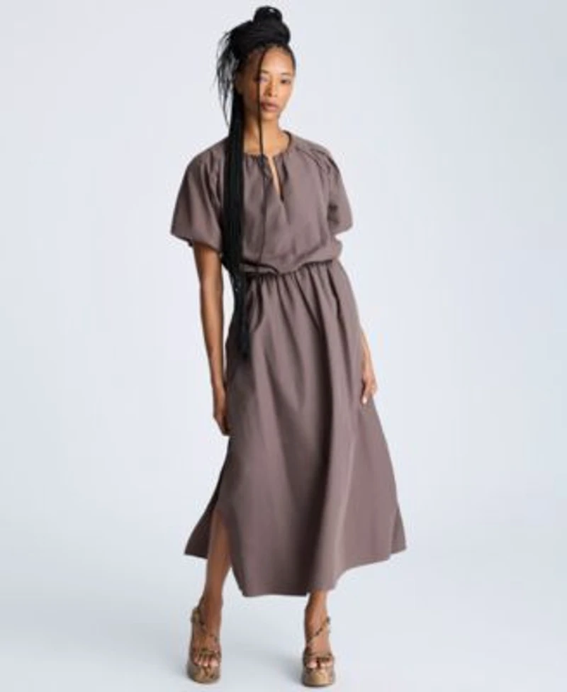 Kenneth Cole Womens Cropped Puff Sleeve Top Pull On Maxi Skirt
