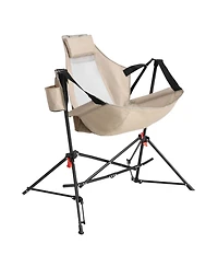 Streamdale Hammock Camping Rocking Chair, Portable, Adjustable, with Pillow & Bag - Khaki