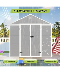 Streamdale Campcraft 8x8 resin shed, durable Pp, waterproof, Uv/rust proof, large storage, Hd window