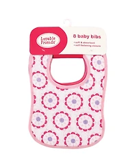 Luvable Friends Baby Girl Cotton Terry Bibs 8pk, Geometric Girl, One Size