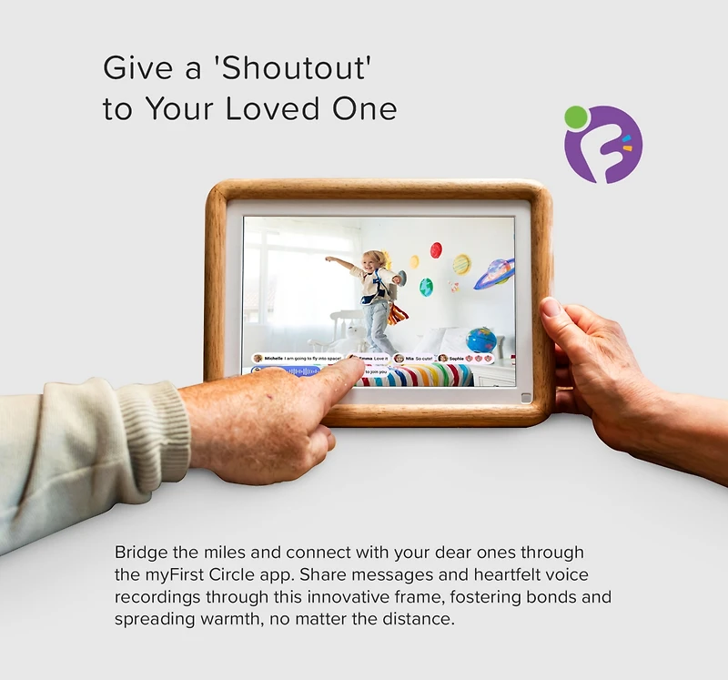 Smart WiFi Digital Photo Frame myFirst Frame Live 10 Inch Lcd Touch Screen, Auto-Rotate, 32GB Memory with Cloud Storage
