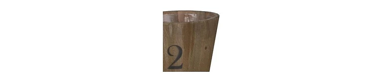 Set of 3 Round Wooden Planters – Various Sizes for Indoor & Outdoor Use