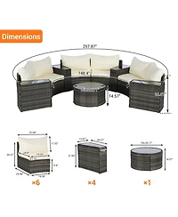 Streamdale 11-pc Half-Moon Patio Set