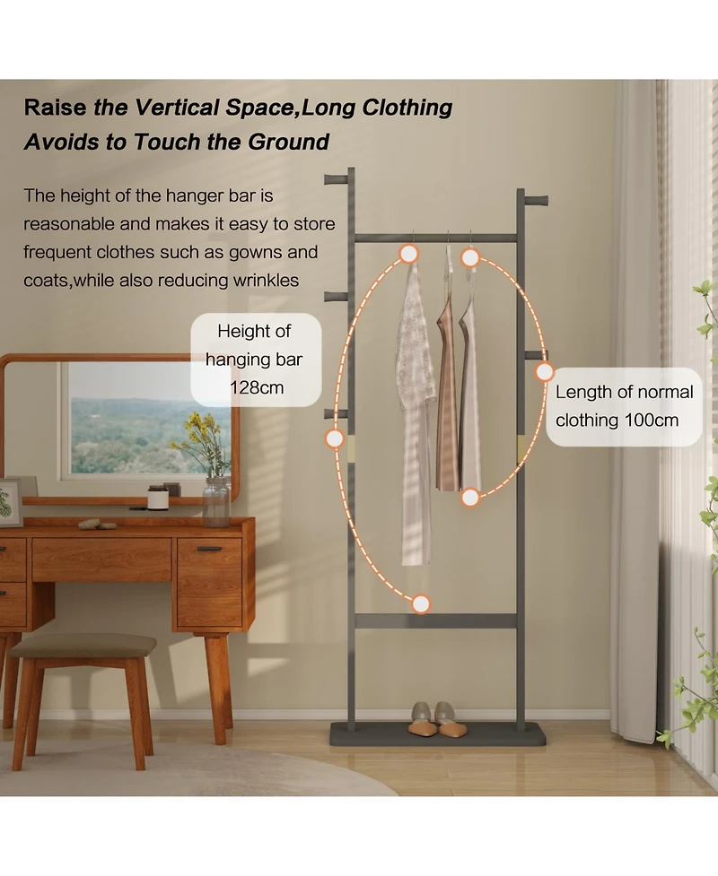 Streamdale Athenian Grey Coat Rack Solid Wood, Easy Assembly, Ideal for Entryway or Bedroom