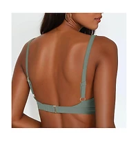 Calypsa Women's Adjustable Strap Clasp Swim Bra