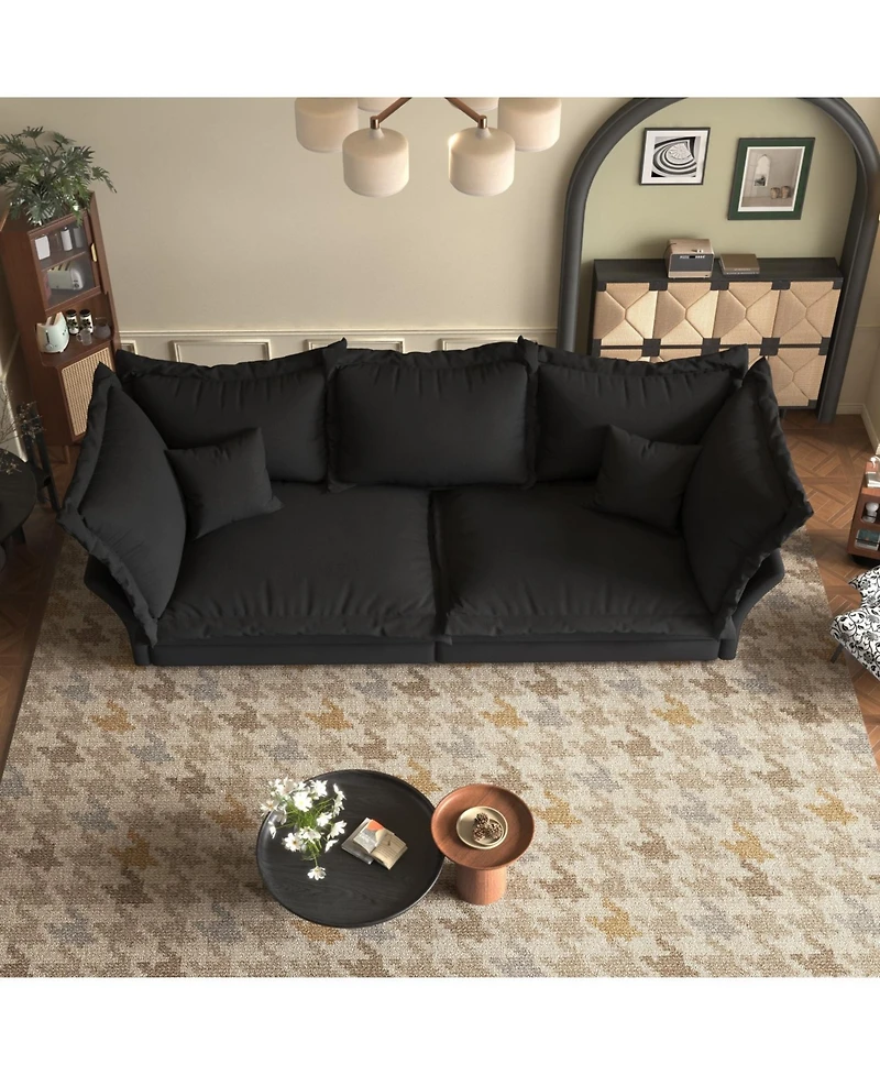 Streamdale 90.55" Modern Sofa with Deep Seat and Pillows, Convertible Chaise for Home Offices