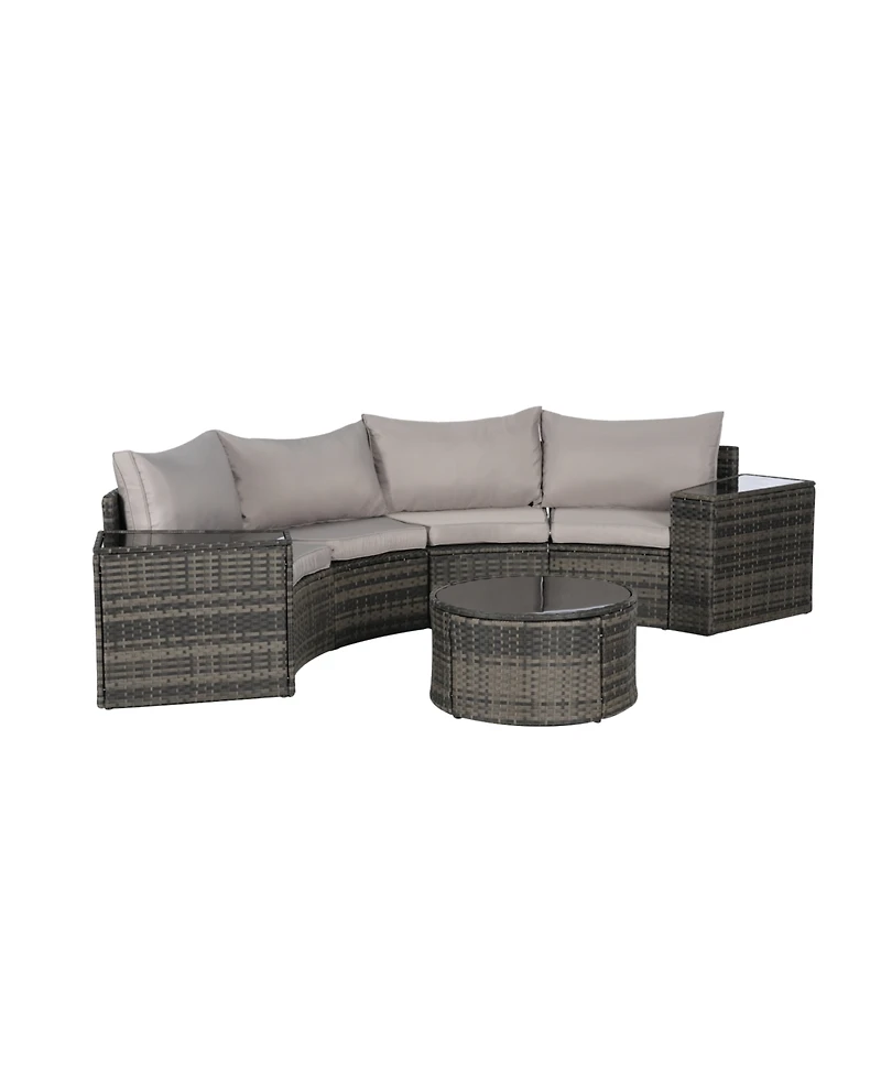 Streamdale 7-Pc Half-Moon Patio Set