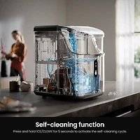 Nugget Ice Makers Ice Maker Machine,35lbs/Day,One-Click Operation,Self-Cleaning Countertop Ice Machine,Stainless Steels Upgrade