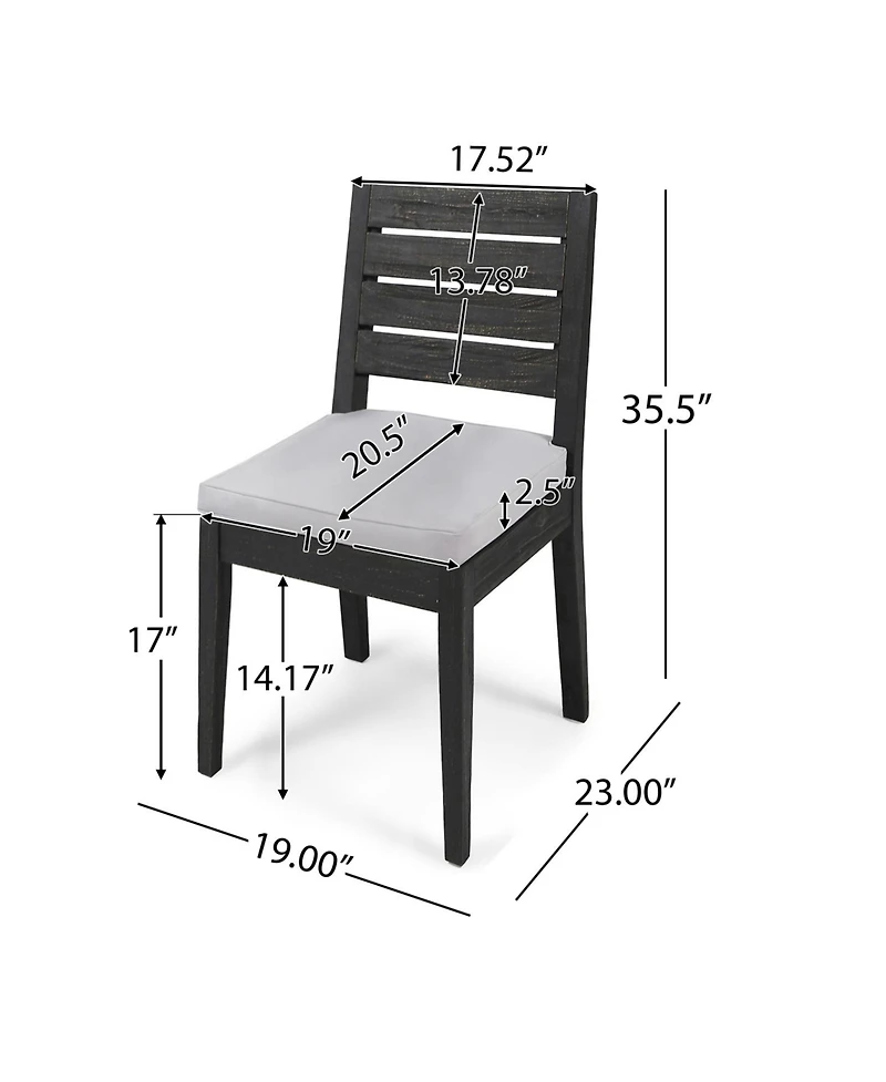 Streamdale Outdoor 6-Seater Acacia Wood Dining Set with Bench,Dark Gray/Light Gray