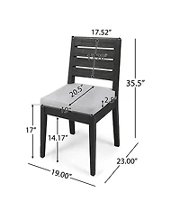 Streamdale Outdoor 6-Seater Acacia Wood Dining Set with Bench,Dark Gray/Light Gray