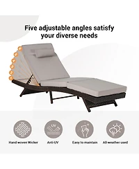 Streamdale Outdoor Wicker Reclining Lounge Chairs (Set of 2) - Beach, Pool, Garden