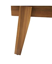 Streamdale Acacia Wood Adjustable Outdoor Chaise Lounge with Water-Resistant Cushion