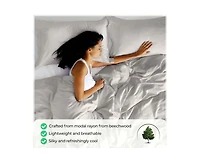 Superior Modal From Beechwood 400 Thread Count Lightweight Cooling Solid Duvet Cover Set, Full/Queen