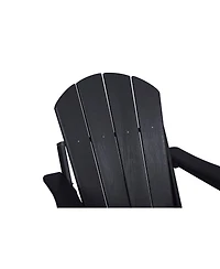 Streamdale Black Hdpe Folding Adirondack Chair w/ Cup Holders