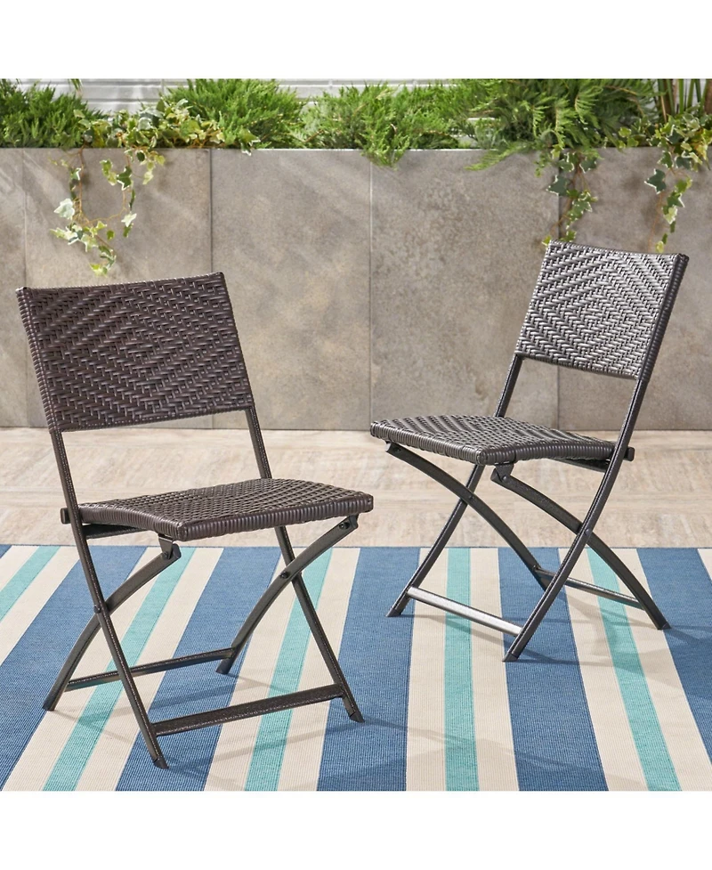 Streamdale Folding Wicker Patio Dining Chair - Brown