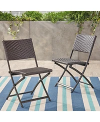 Streamdale Folding Wicker Patio Dining Chair - Brown