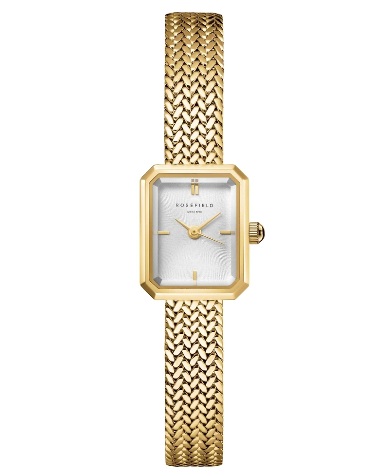Rosefield Mini Octagon Women's Gold Tone Stainless Bracelet Watch 18.5mm