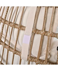 Outdoor Swivel Rattan Egg Chair, Rocking, Cushions, for Patio/Garden