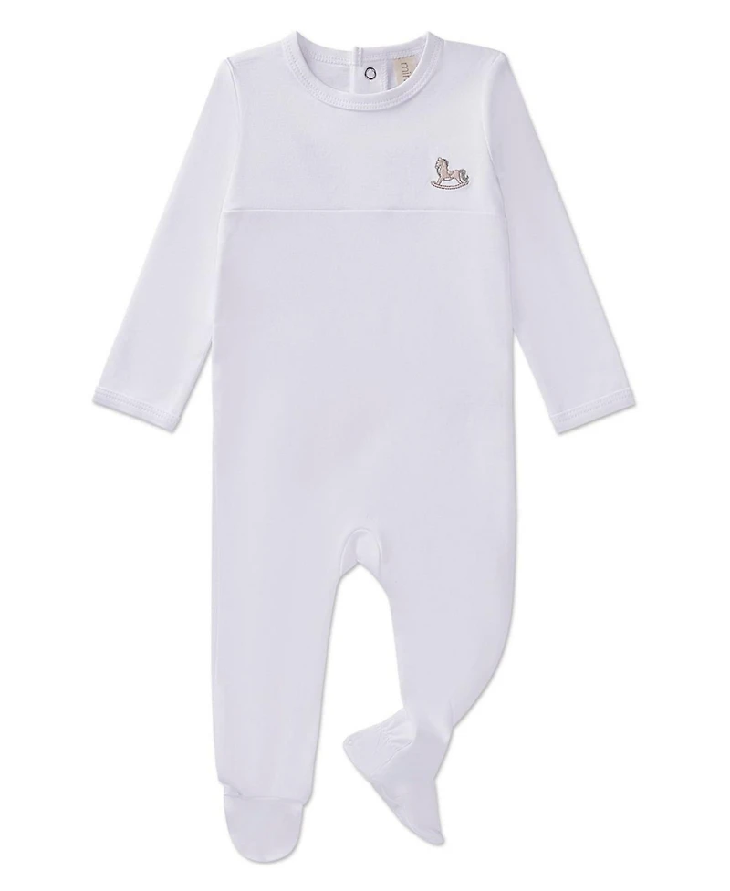 MeMoi Baby Girls 3 Piece "Rocking Pony" 100% Pima Footie Set