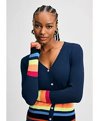 Isaac Mizrahi Women's Striped Cardigan