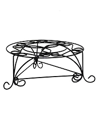 Decorative Mosaic Plant Stand – Glossy Swirl Design & Iron Frame