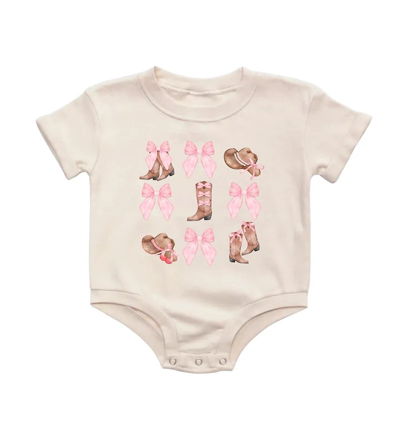 Sweet Wink Baby Girls Coquette Cowgirl Short Sleeve Romper