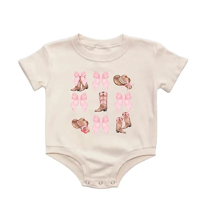 Sweet Wink Baby Girls Coquette Cowgirl Short Sleeve Romper