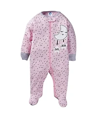 Gerber Baby Girls Sleep N' Play Pajamas, 4-pack