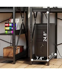Computer Desk 47" with Power Outlet and Storage Shelves