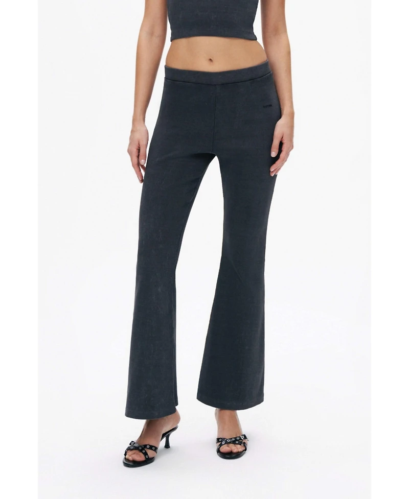Nocturne Women's Ribbed Bell-Bottom Pants