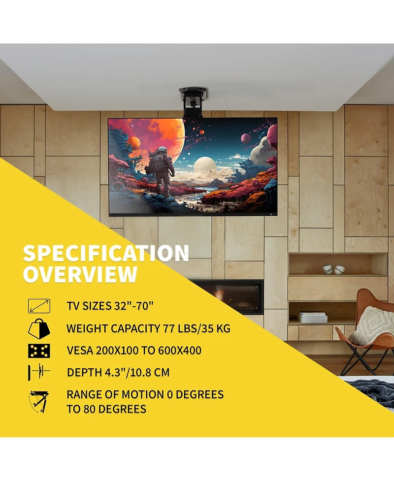 ProMounts Motorized Ceiling Tv Mount For Tvs 32"