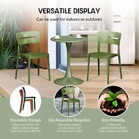 Modern 5-Piece Resin Round Patio Dining Table Set with Stackable Chairs