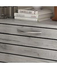 Wooden 3-door shoe cabinet, shutter door drawers