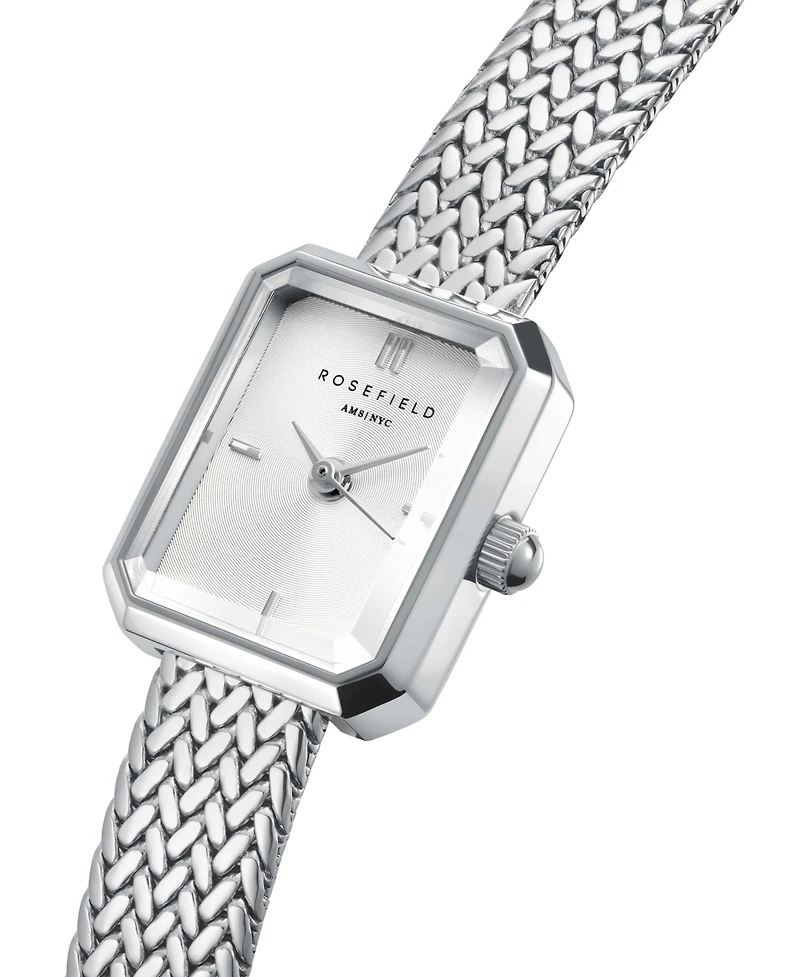 Rosefield Mini Octagon Women's Silver Tone Stainless Steel Bracelet Watch 18.5mm