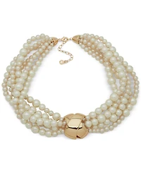 Anne Klein Gold-Tone Imitation Pearl Multi Strand Statement Necklace, 16" + 3" extender