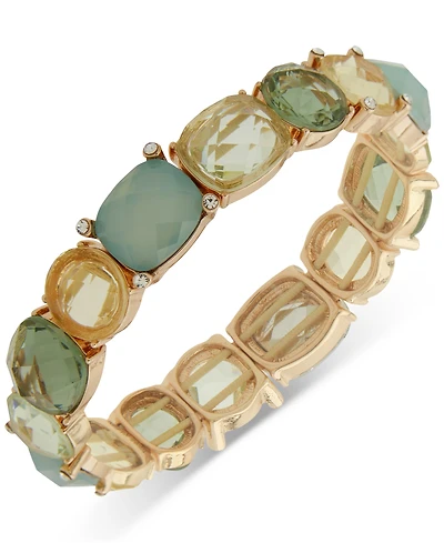 Anne Klein Gold-Tone Multistone Mixed-Cut Stretch Bracelet