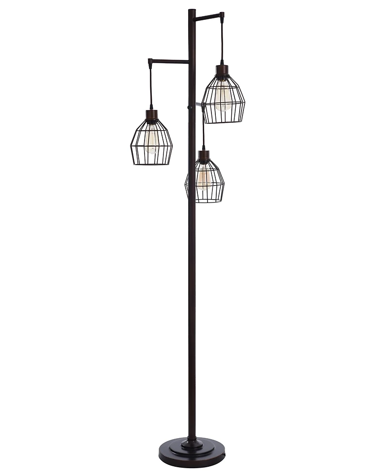StyleCraft Home Collection 71.5" Madison Contemporary Three Pendant Steel Floor Lamp