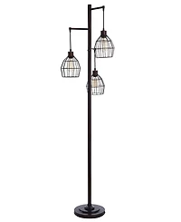 StyleCraft Home Collection 71.5" Madison Contemporary Three Pendant Steel Floor Lamp