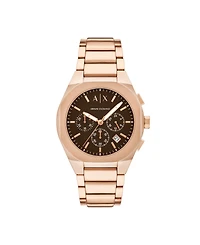 A|X Armani Exchange Men's Quartz Chronograph Rose Gold Stainless Steel Watch, 42mm