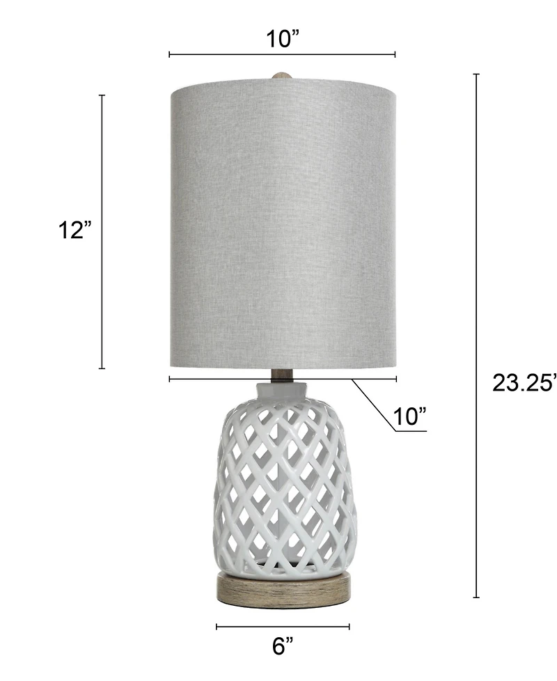 StyleCraft Home Collection 23.3" Weave Ceramic Table Lamp