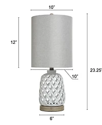 StyleCraft Home Collection 23.3" Weave Ceramic Table Lamp
