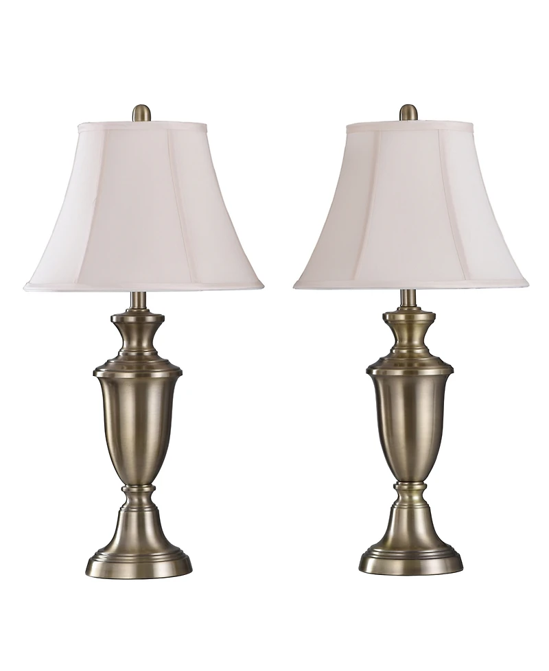 StyleCraft Home Collection 30.5" Traditional Metal Table Lamp, Set of 2