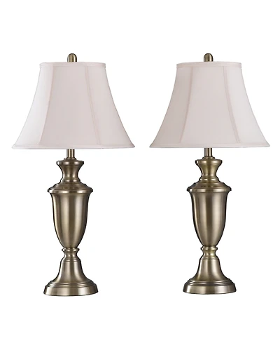 StyleCraft Home Collection 30.5" Traditional Metal Table Lamp, Set of 2