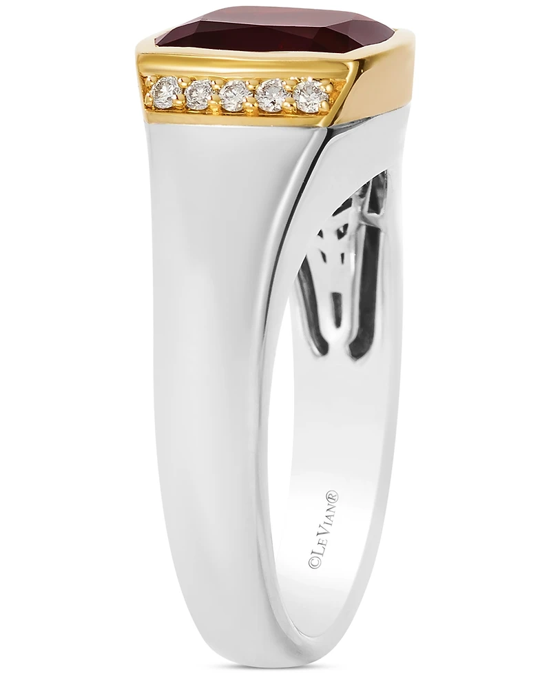 Le Vian Men's Pomegranate Garnet (5-1/4 ct. t.w.) & Nude Diamond (1/5 ct. t.w.) Ring in Sterling Silver & 14k Gold