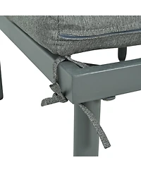 6-Pc Half Moon Patio Sofa Set, Wicker, Glass Tables, Cushions & Pillows - Gray