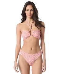 Vince Camuto Womens Leopard Print Bikini Top High Cut Bottoms