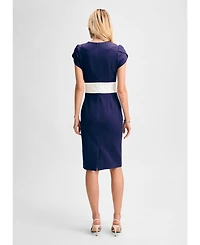Isaac Mizrahi Women's 's Ponte Tulip Sleeve Dress